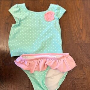 Circo Polka Dot Swim Set with Pink Ruffle